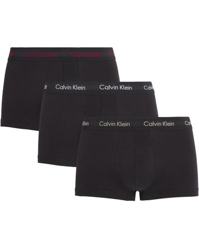 Calvin Klein Cotton Stretch Trunks (pack Of 3) - Black