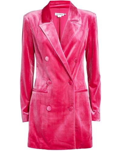 GOOD AMERICAN Velvet Blazer Mini Dress - Pink
