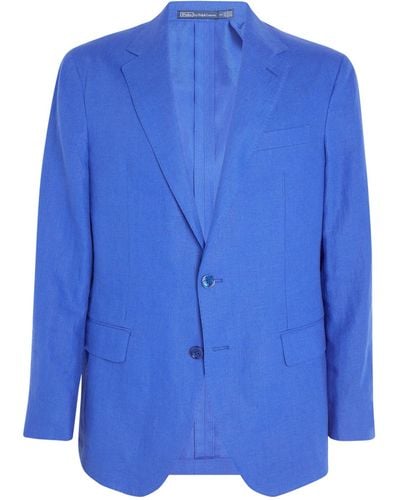 Polo Ralph Lauren Linen Single-breasted Blazer - Blue