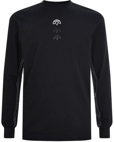 adidas Originals Long Sleeve Upside Down Trefoil T-shirt - Black