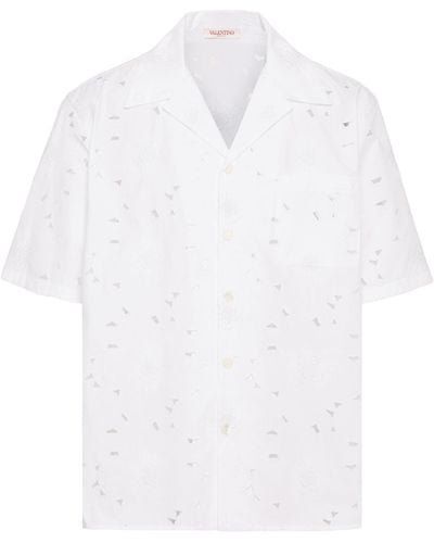 Valentino Garavani Cotton-blend Bowling Shirt - White