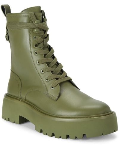 Kurt Geiger Leather Matilda Combat Boots - Green