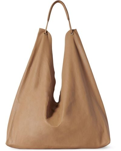 The Row Leather Bindle 3 Shoulder Bag - Natural