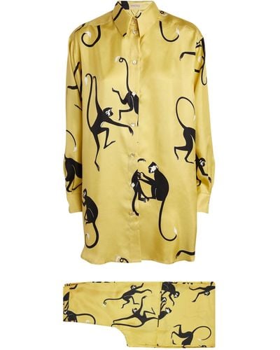 Olivia Von Halle Wolfe Pyjama Set - Yellow