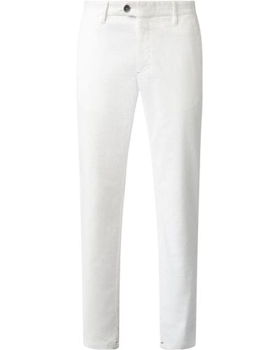 Isaia Corduroy Tailored Trousers - White