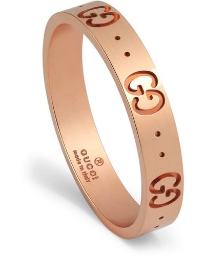 Gucci Rose Gold Icon Ring - White