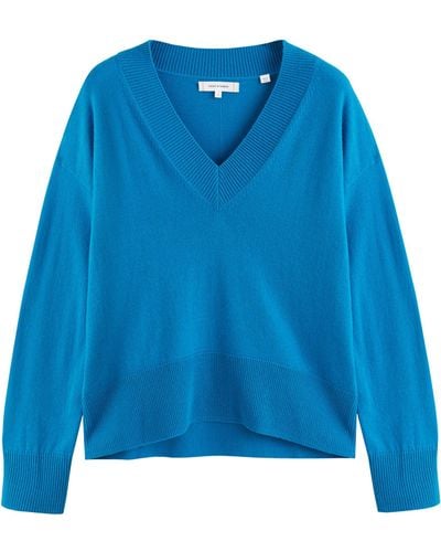 Chinti & Parker Wool-cashmere V-neck Sweater - Blue