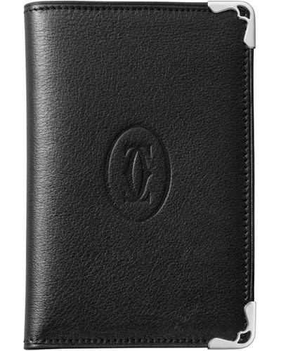 Cartier Leather Must De Bifold Card Holder - Black