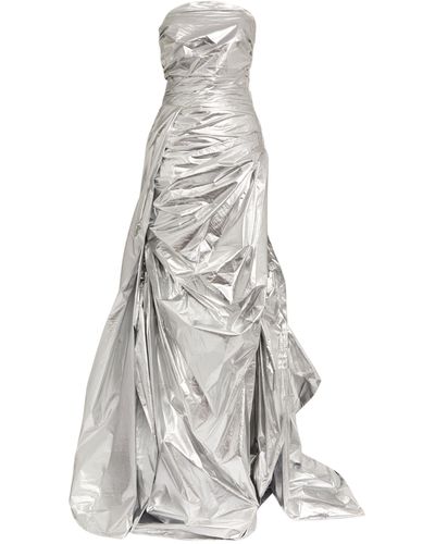 Sandra Mansour Metallic Cosmic Love Gown - White