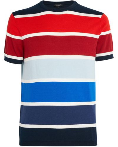 Ron Dorff Cotton Knitted Stripe T-shirt - Red