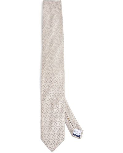 Eton Silk Paisley Tie - White
