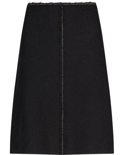 St. John Chain Trim Bouclé Skirt - Black