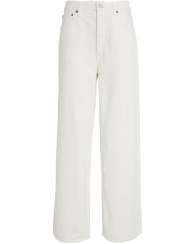 Agolde Low-rise Wide-leg Jeans - White