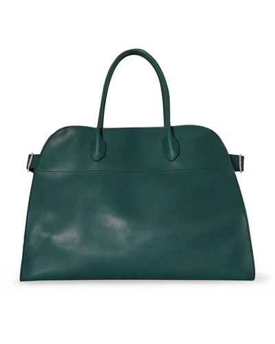 The Row Leather Soft Margaux 17 Top-handle Bag - Green