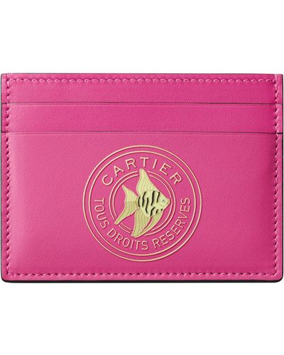 Cartier Leather Characters Card Holder - Pink