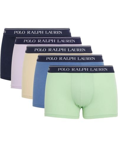 Polo Ralph Lauren Stretch-cotton Classic Trunks (pack Of 5) - Blue