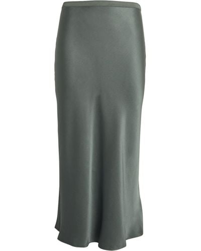 Anine Bing Silk Bar Midi Skirt - Grey
