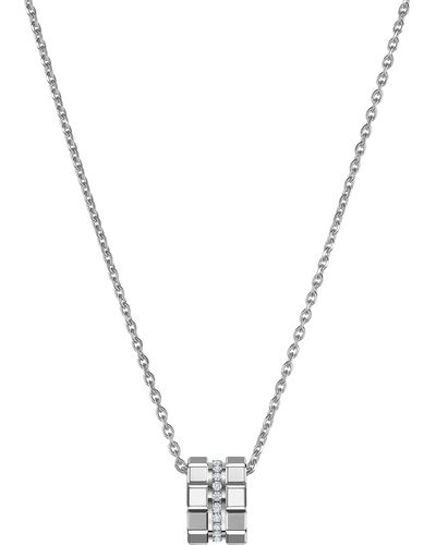 Chopard White Gold And Diamond Ice Cube Necklace - Metallic