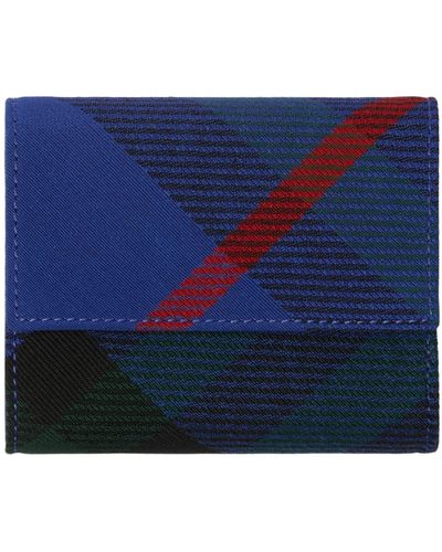 Burberry Check Bifold Wallet - Blue