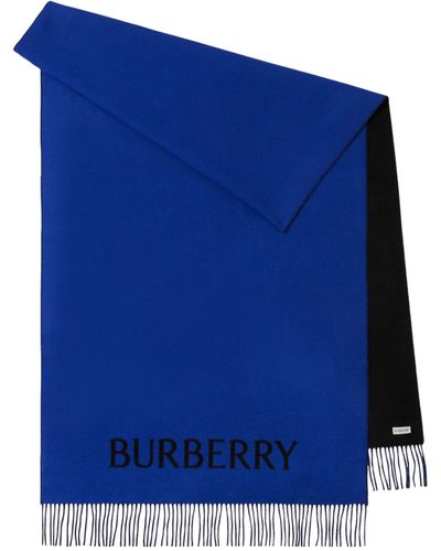 Burberry Cashmere Rose Scarf - Blue