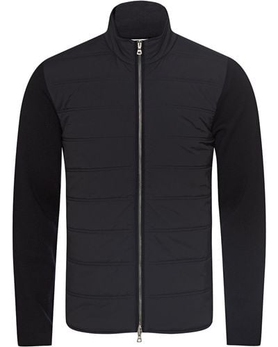 Orlebar Brown Quilted Knit-sleeve Terence Jacket - Black