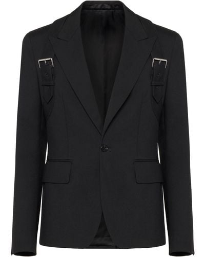 Alexander McQueen Wool Harness-detail Blazer - Black