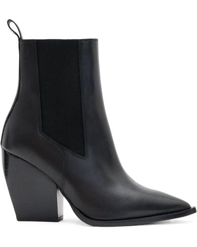 AllSaints Ria Pointed Toe Leather Boots - Black
