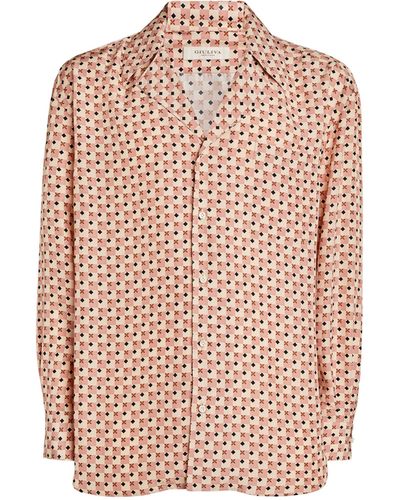 Giuliva Heritage Silk Geometric Shirt - Pink