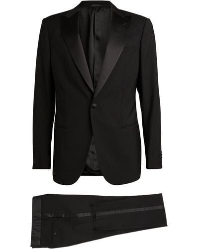 Giorgio Armani Silk-trimmed Tuxedo Suit - Black