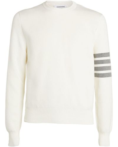 Thom Browne 4-bar Stripe Sweater - White