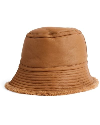 Yves Salomon Merino-lambskin Bucket Hat - Brown