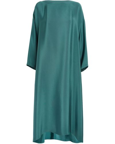 Eskandar Silk A-line Midi Dress - Green