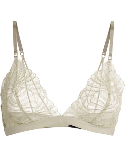 Calvin Klein Lace Embroidered Bra - Natural