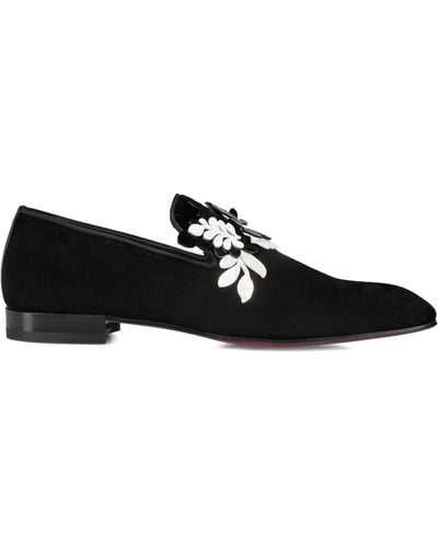 Christian Louboutin Dandelion Petunia Velvet Loafers - Black