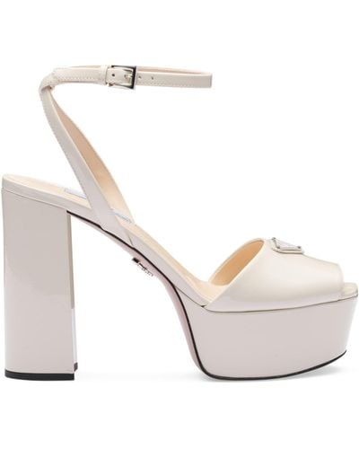 Prada Patent Leather Platform Sandals 115 - White