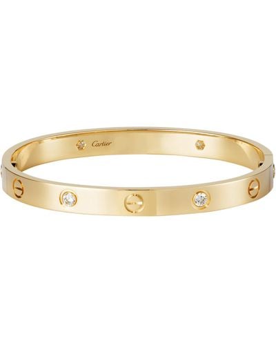 Cartier Yellow Gold And Diamond Love Bracelet - Natural