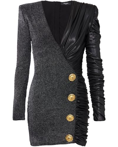 Balmain Two-tone Blazer Dress - Black