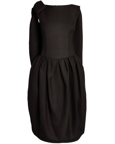 Maison Margiela Silk Bubble-hem Midi Dress - Black