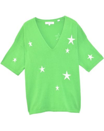 Chinti & Parker Cotton Star Print T-shirt - Green