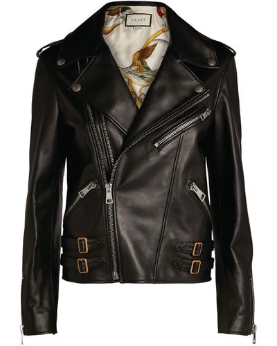 Gucci Plongé Leather Biker Jacket - Black