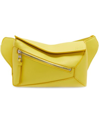 Loewe Mini Leather Puzzle Belt Bag - Yellow
