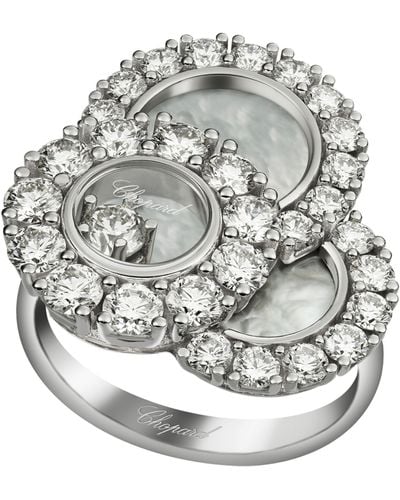Chopard White Gold And Mother-of-pearl Happy Dreams Ring - Metallic