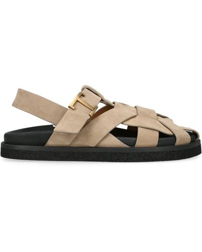 Tod's Suede T Timeless Sandals - Brown