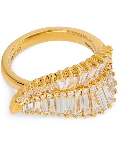 Anita Ko Yellow Gold And Diamond Sideways Palm Leaf Ring (size 6)