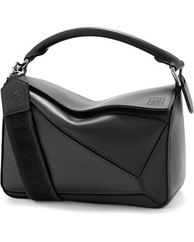 Loewe Small Leather Puzzle Top-handle Bag - Black