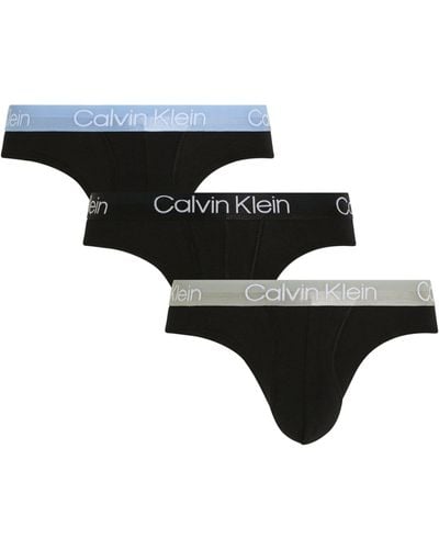 Calvin Klein Modern Structure Briefs (pack Of 3) - Black
