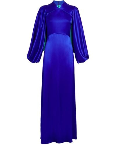 ROKSANDA Silk Colline Maxi Dress - Blue