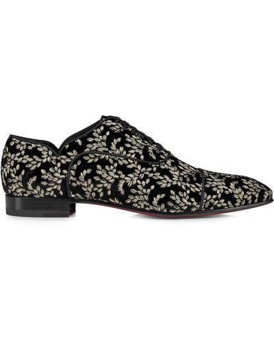 Christian Louboutin Embroidered Oxford Shoes - Black