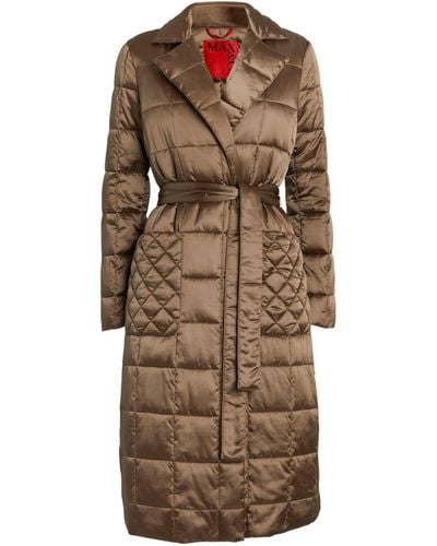 MAX&Co. Quilted Puffaway Coat - Brown