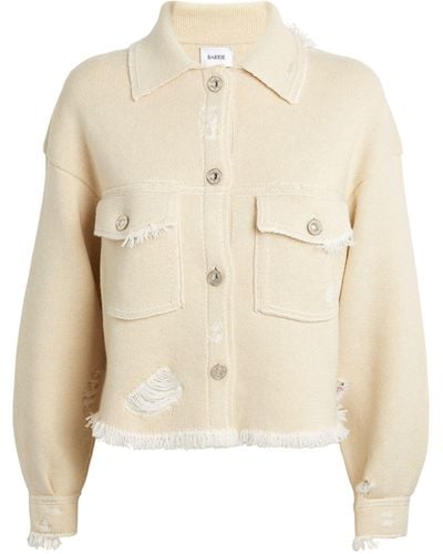 Barrie Cashmere-cotton Fringe Jacket - Natural